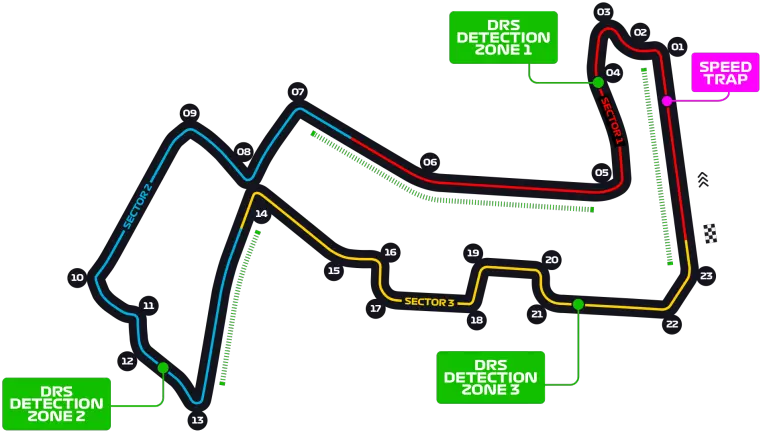 Marina Bay Street Circuit track map